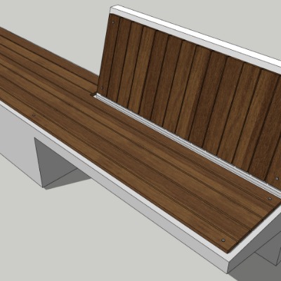  现代创意坐凳公用椅su模型下载 