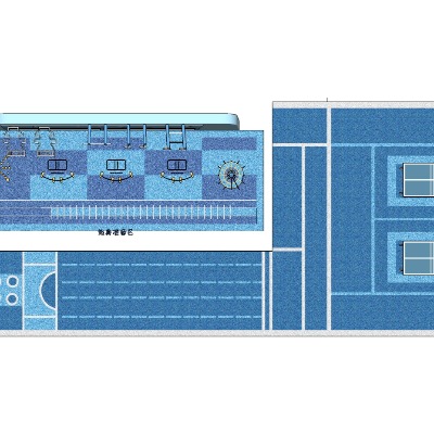  现代运动场su模型下载 