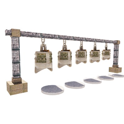  中式古代乐器编钟su模型下载 