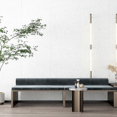  现代长凳公用椅su模型下载 