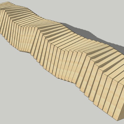  现代创意坐凳公用椅su模型下载 