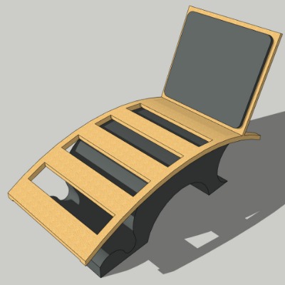  现代创意坐凳公用椅su模型下载 