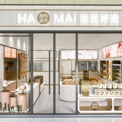  现代面包店蛋糕店su模型下载 