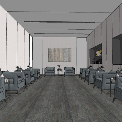  现代贵宾接待室su模型下载 