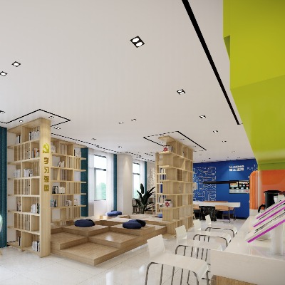  现代书屋图书室su模型下载 