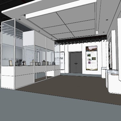  现代城市文化展厅su模型下载 