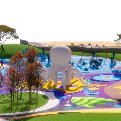  现代海洋主题儿童乐园su模型下载 