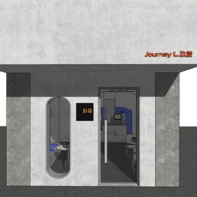  现代甜品店奶茶店su模型下载 