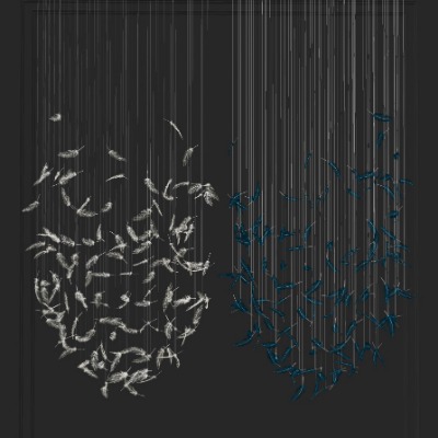  现代羽毛装饰灯su模型下载 