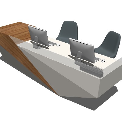  现代异形接待台su模型下载 