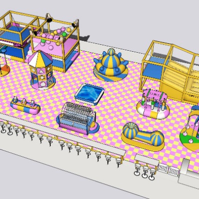  现代儿童游乐场su模型下载 