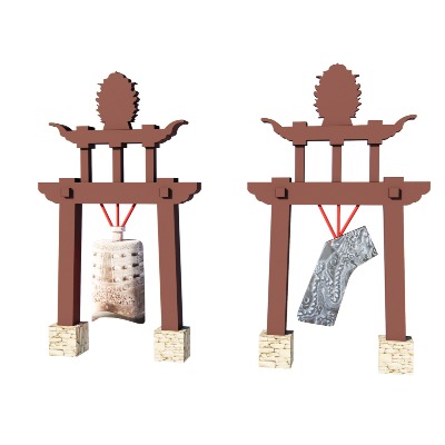  中式古代乐器编钟su模型下载 