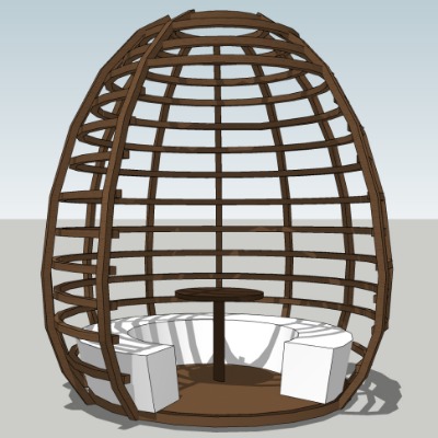  现代创意坐凳公用椅su模型下载 