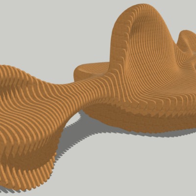  现代创意坐凳公用椅su模型下载 