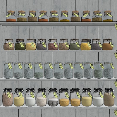  现代厨房调料罐su模型下载 