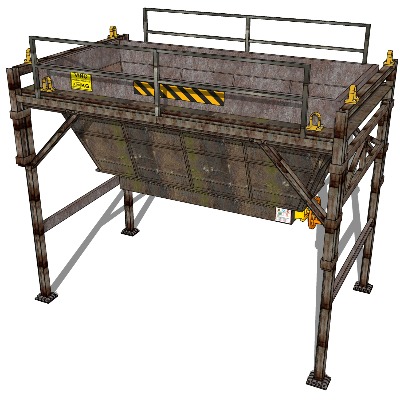  工业搅拌机出料口su模型下载 