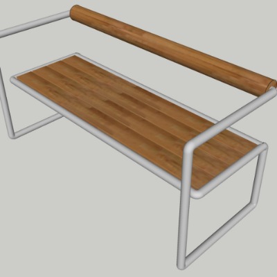  现代创意坐凳公用椅su模型下载 