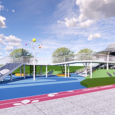  现代儿童游乐场su模型下载 