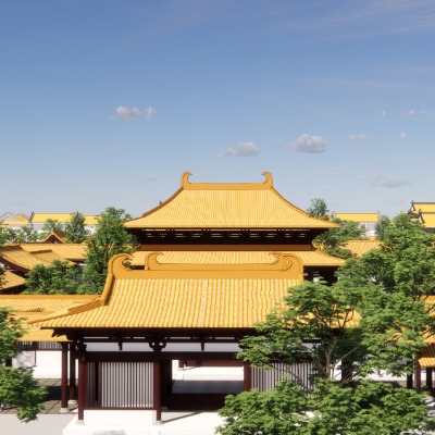  中式古建宫殿su模型下载 