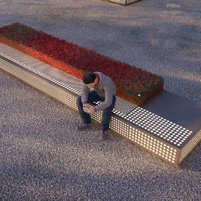  现代景观座椅su模型下载 