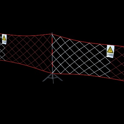  现代施工安全网兜围栏su模型下载 