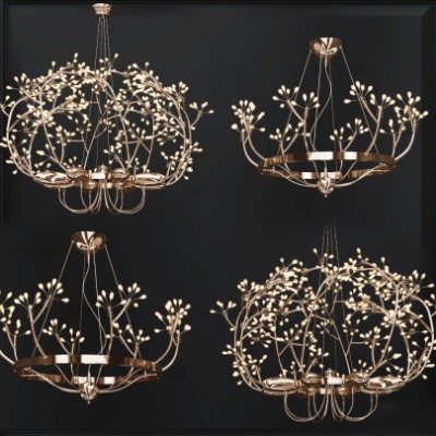  现代花瓣装饰灯su模型下载 