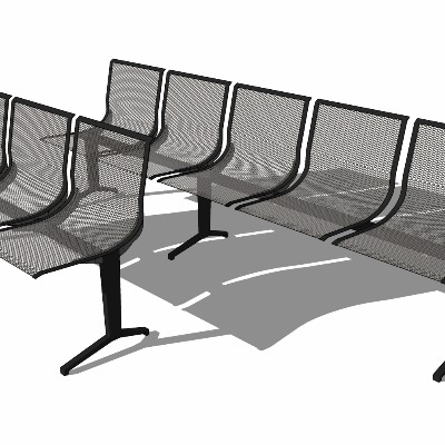  现代铁艺公用椅su模型下载 