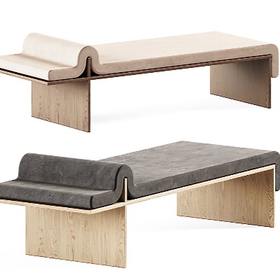  现代布艺脚踏床尾凳su模型下载 