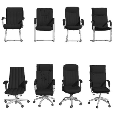  现代皮革班椅办公椅su模型下载 