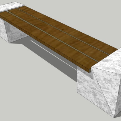  现代创意坐凳公用椅su模型下载 