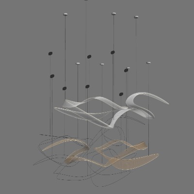  现代艺术装饰灯su模型下载 