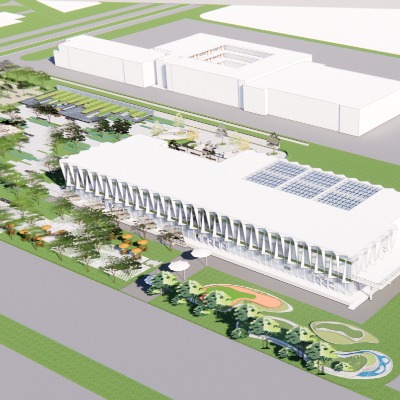  现代商业鸟瞰规划su模型下载 