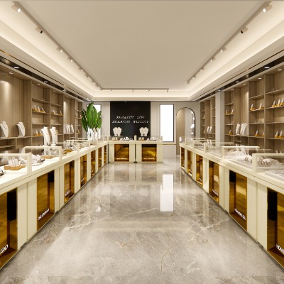  现代珠宝首饰店su模型下载 