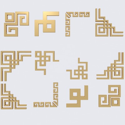  中式雕花构件su模型下载 