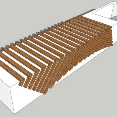  现代创意坐凳公用椅su模型下载 