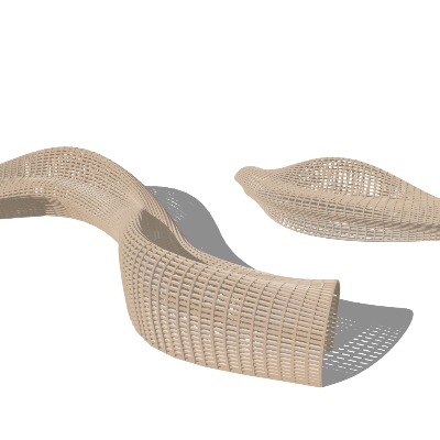  现代景观座椅su模型模型下载 