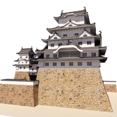  日式古建阁楼su模型下载 