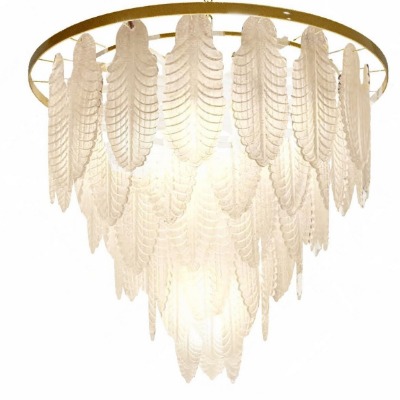  现代叶形玻璃装饰灯su模型下载 