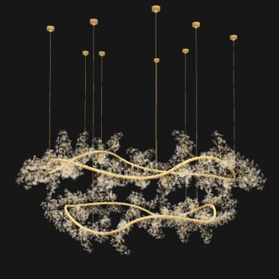  现代艺术装饰灯su模型下载 