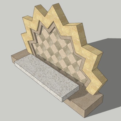  现代创意坐凳公用椅su模型下载 