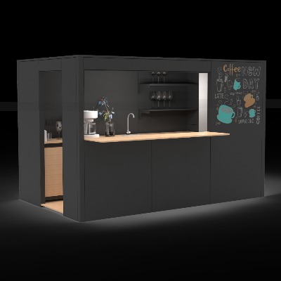  现代咖啡屋su模型下载 