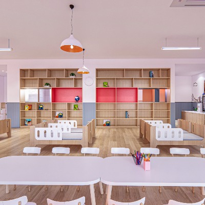  现代幼儿园su模型下载 