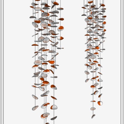  现代花瓣装饰灯su模型下载 
