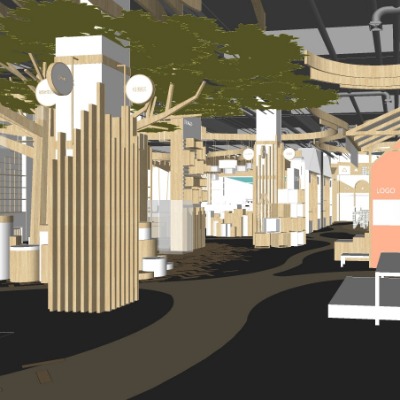  现代特产店专卖店su模型下载 