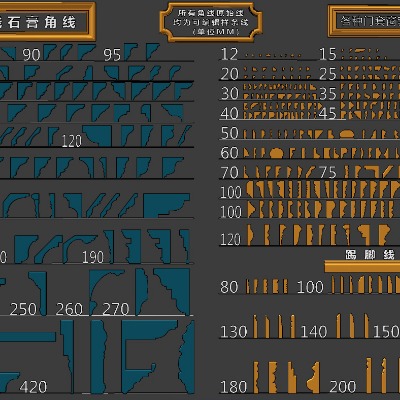  欧式角线线脚角花构件su模型下载 