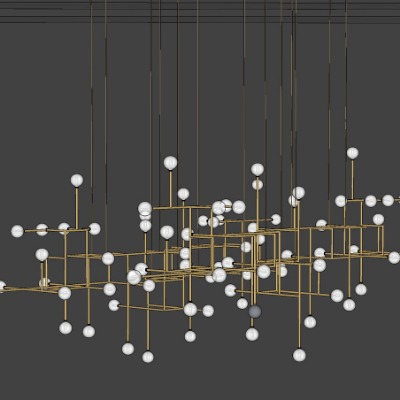  现代金属装饰灯su模型下载 