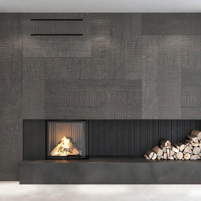  现代木柴壁炉su模型下载 