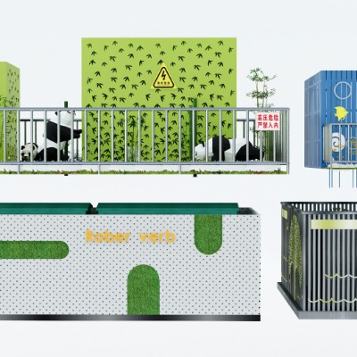  现代箱式变压器su模型下载 