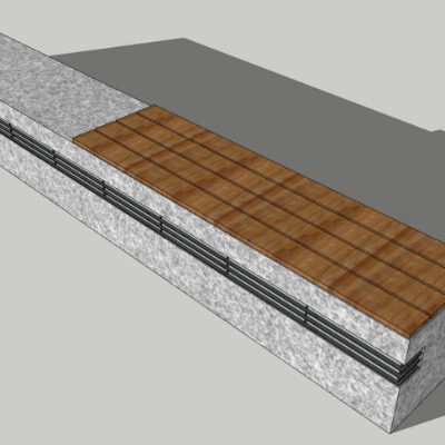  现代创意坐凳公用椅su模型下载 