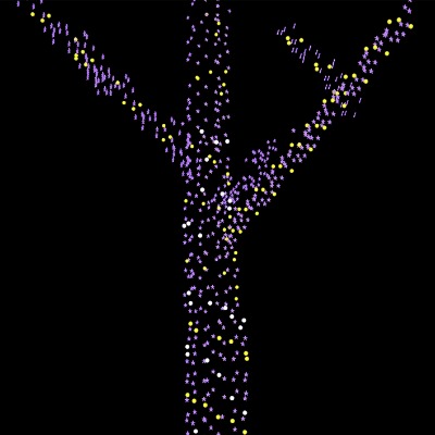  现代彩灯霓虹灯挂树灯su模型下载 